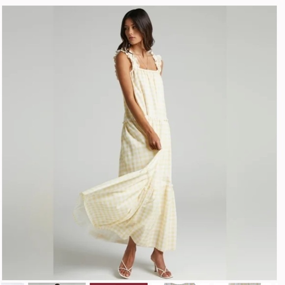 Charlie Holiday Dresses & Skirts - Charlie holiday Lottie white and yellow gingham maxi dress